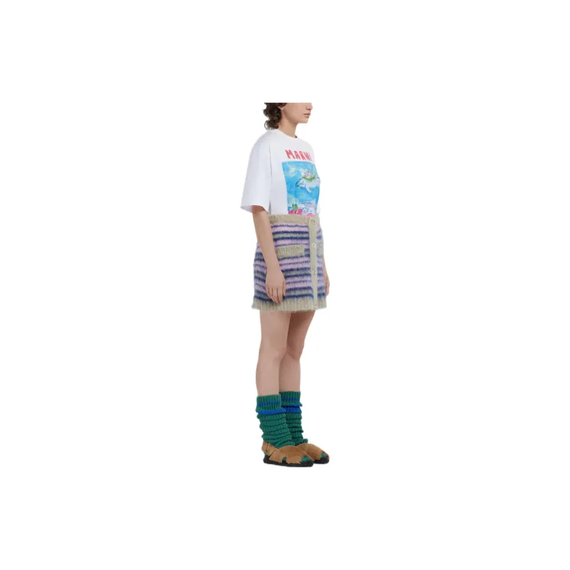 MARNI Striped Mini Skirt 'Azalea'-3