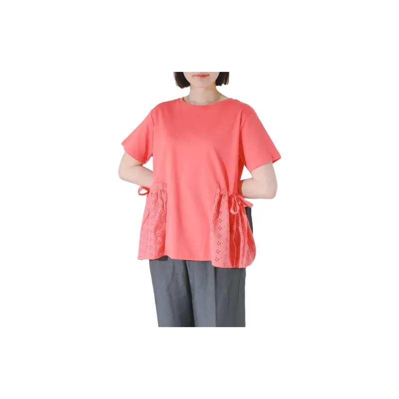 Beams T-Shirts Women's Pink-3