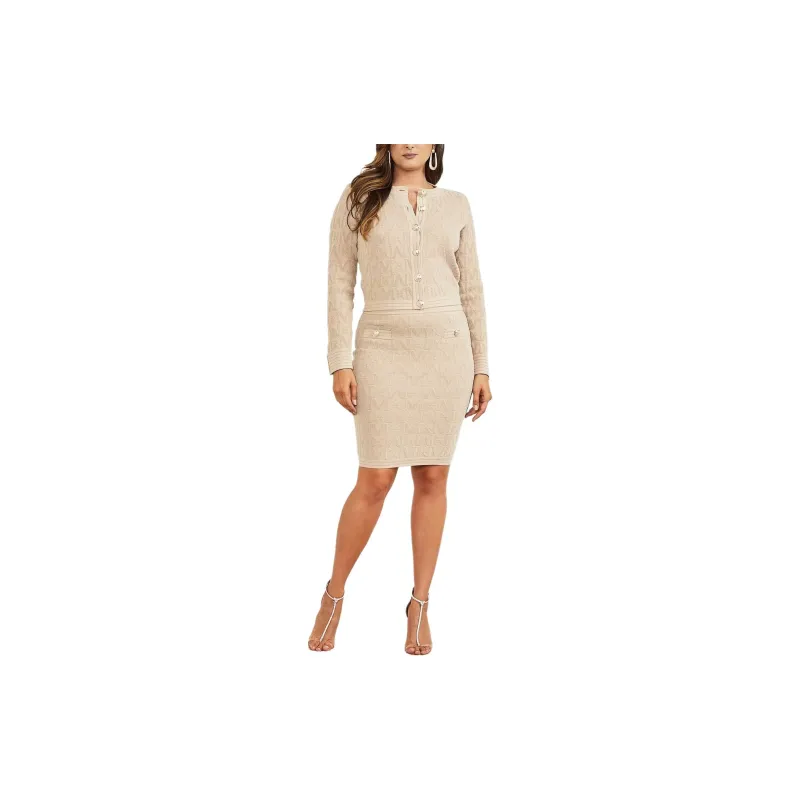 GUESS Penelope Sweater Skirt Casual Short Skirts Women's Beige-1