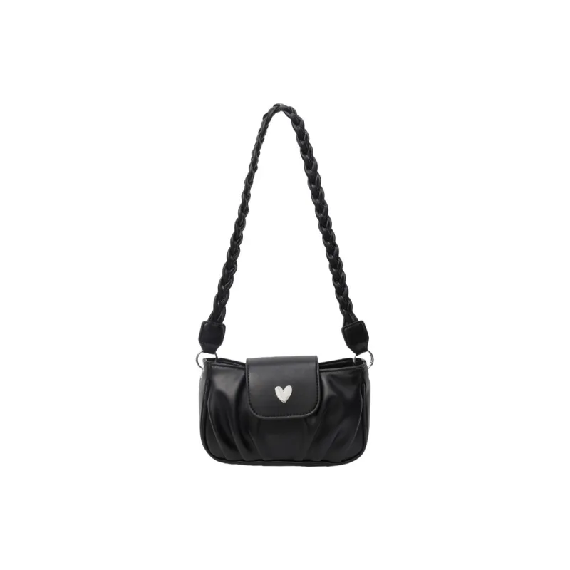 NOMK PU Shoulder Bag, Handbag, Shoulder Bag, Crossbody Bag Women's Black/Ecru/Pink/Silver-0