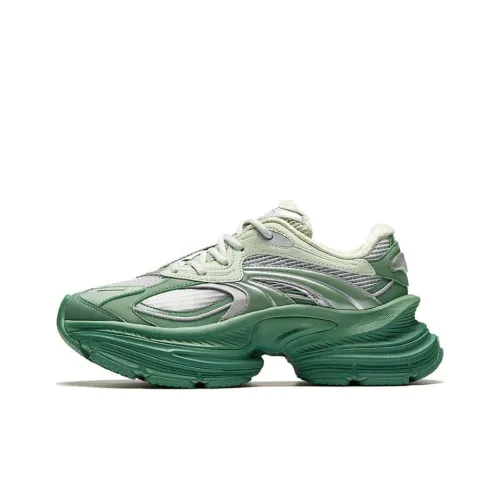 Anta Anti Slip Wear Resistant Low Top Chunky Sneakers Men's Green