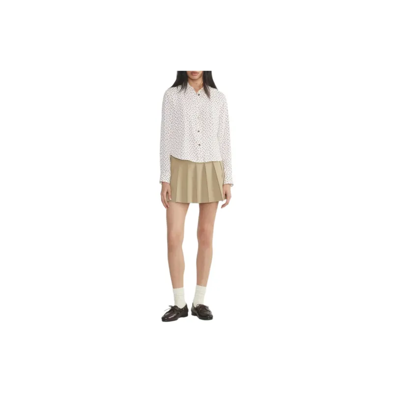 ARITZIA Sunday Best Panna Shirt Shirt Women's Light Birch Dark Ruby/Thin Birch Base Red Print-1
