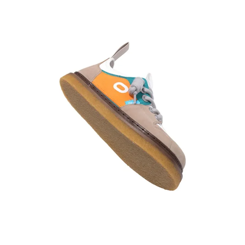 OETZI Smoke Rubber Sole Series Low Top Casual Shoes Women's Khaki & White-4