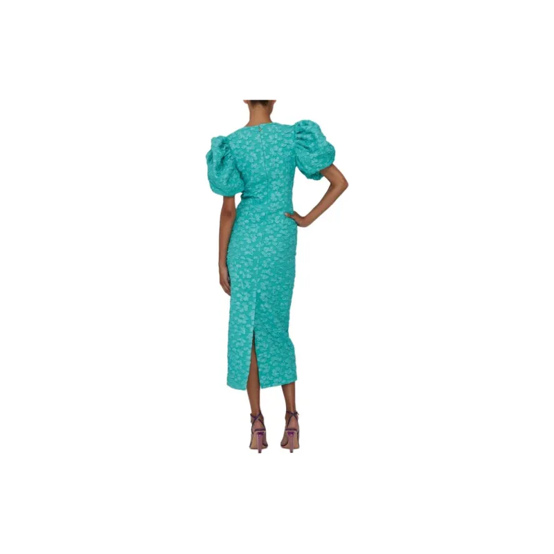 Rotate Puff-sleeve Midi Dress-3
