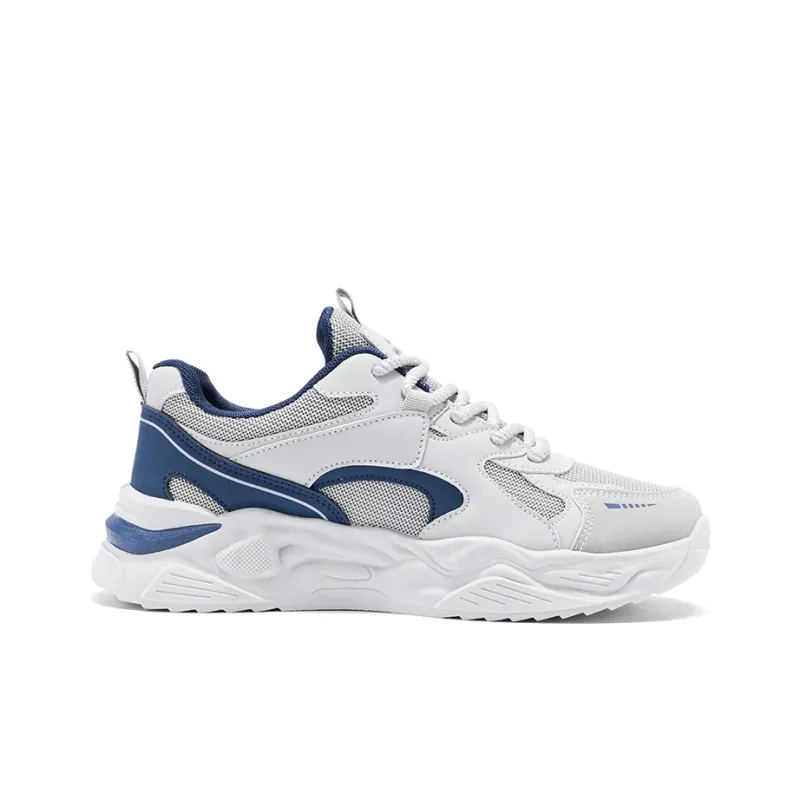 Warrior Wear resistant, Lightweight, Breathable, And Non slip. Low Top Chunky Sneakers Men's Gray Blue-1