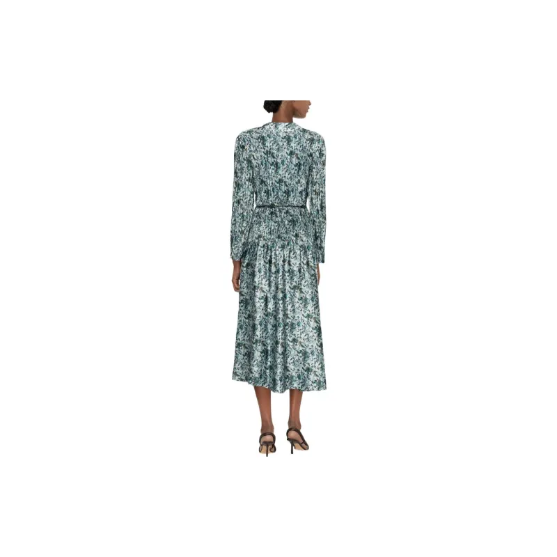 VINCE Berry Blooms Pleated Shirt Dress-2