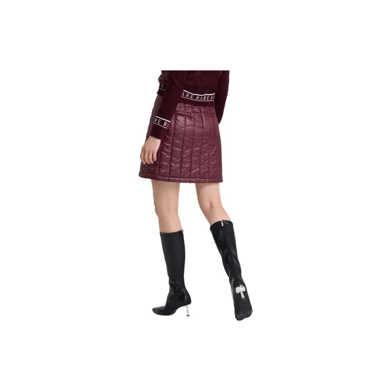 RARE Casual Short Skirts Women's Burgundy-1