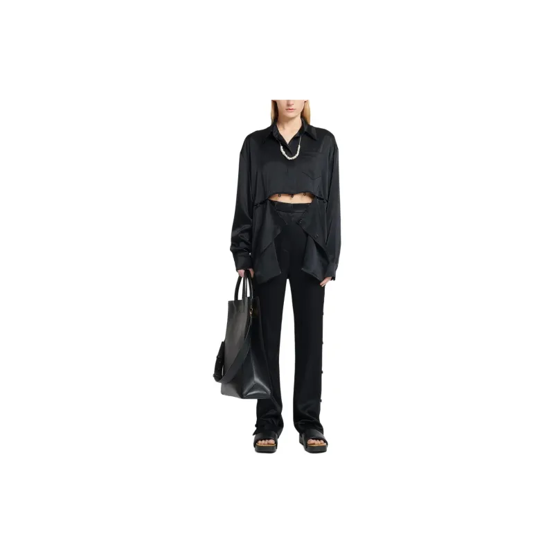 NANUSHKA Felina Straight Leg Satin Trousers-1