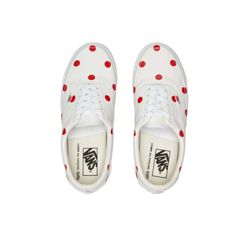 COMME Des GARÇONS GIRL x Vans Abrasion Resistant Breathable Low Top Skateboard Shoes Men's White Red-3