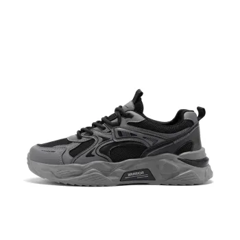 Warrior Wear resistant Lightweight Breathable And Non slip. Low Top Chunky Sneakers Men's Dark Gray