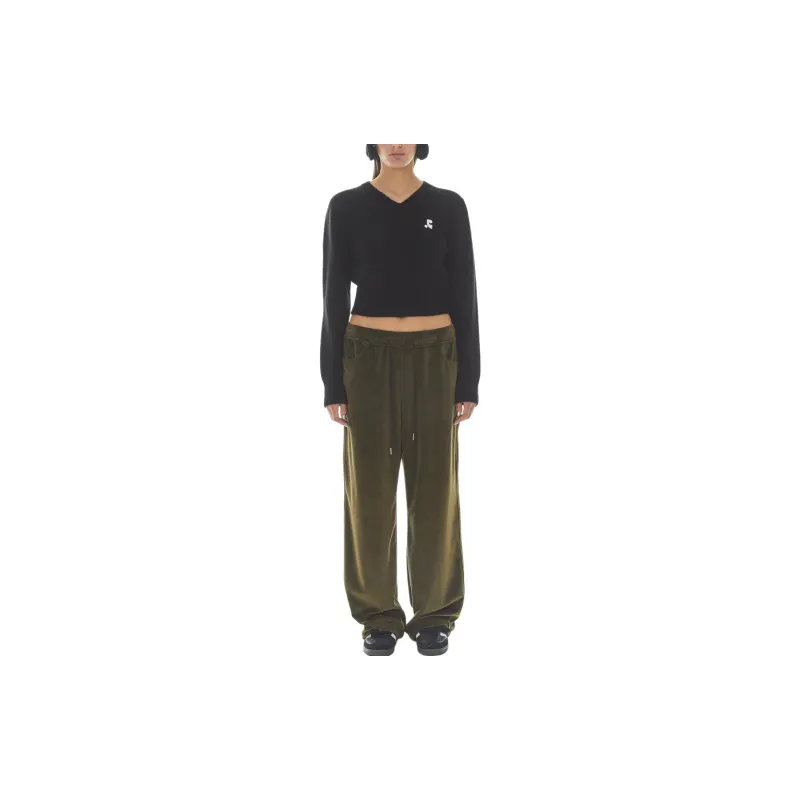 Rest&Recreation WOOL V NECK CROPPED KNIT Sweater Women's Black-2