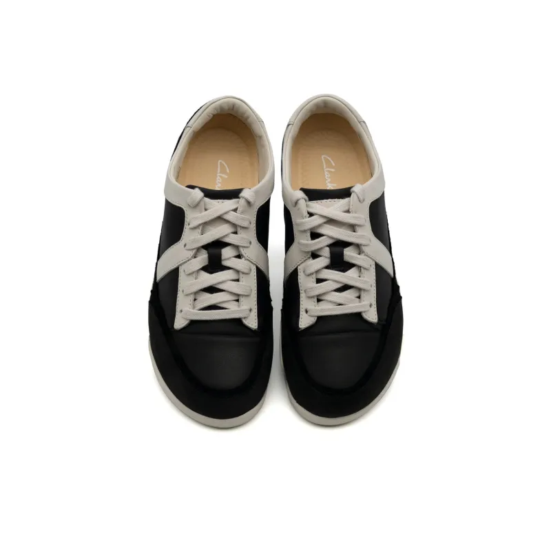 Clarks Low Top Casual Shoes Women's Black White-2