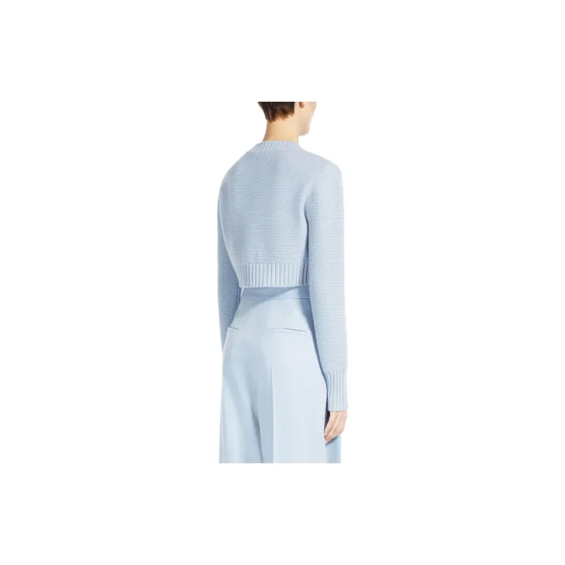 MaxMara Kaya Collection Cropped Cashmere Jumper Sweater Women's Blue-3