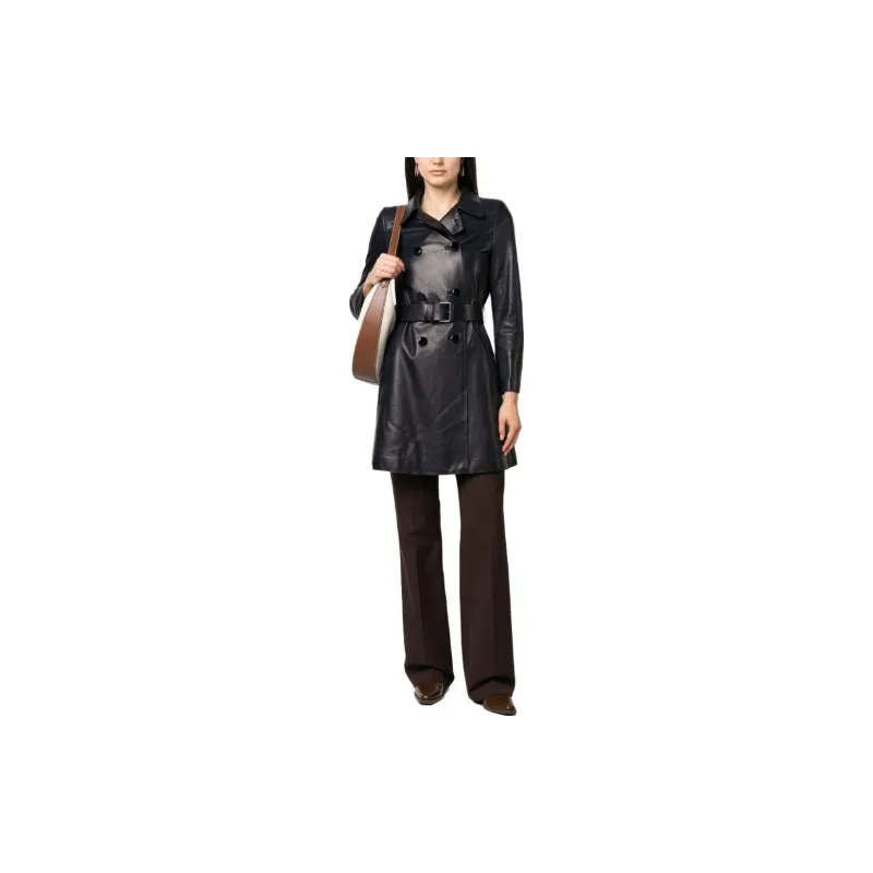 GIORGIO ARMANI X 10 Corso Como Leather Trench Coat-1