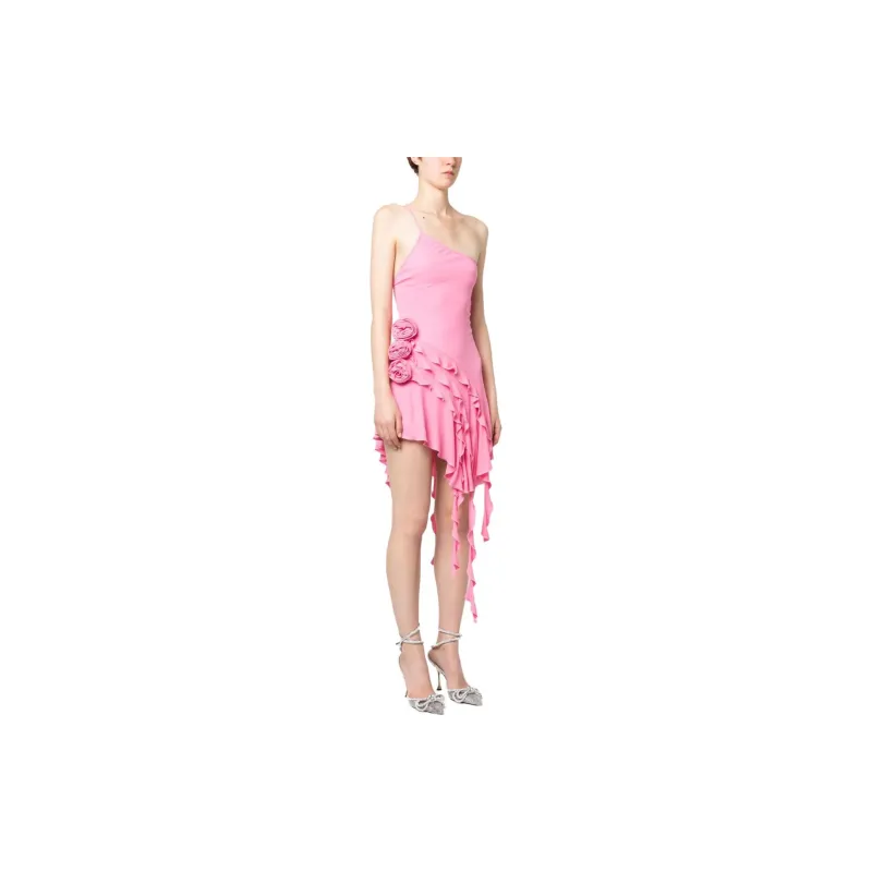 Blumarine Rose-detail Ruffled Minidress-3