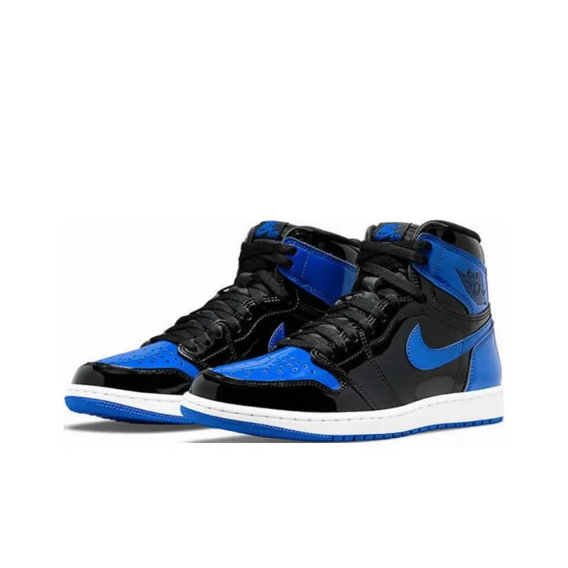 Jordan Air Jordan 1 Vintage Basketball Shoes Men High Top Black/Blue/White-1
