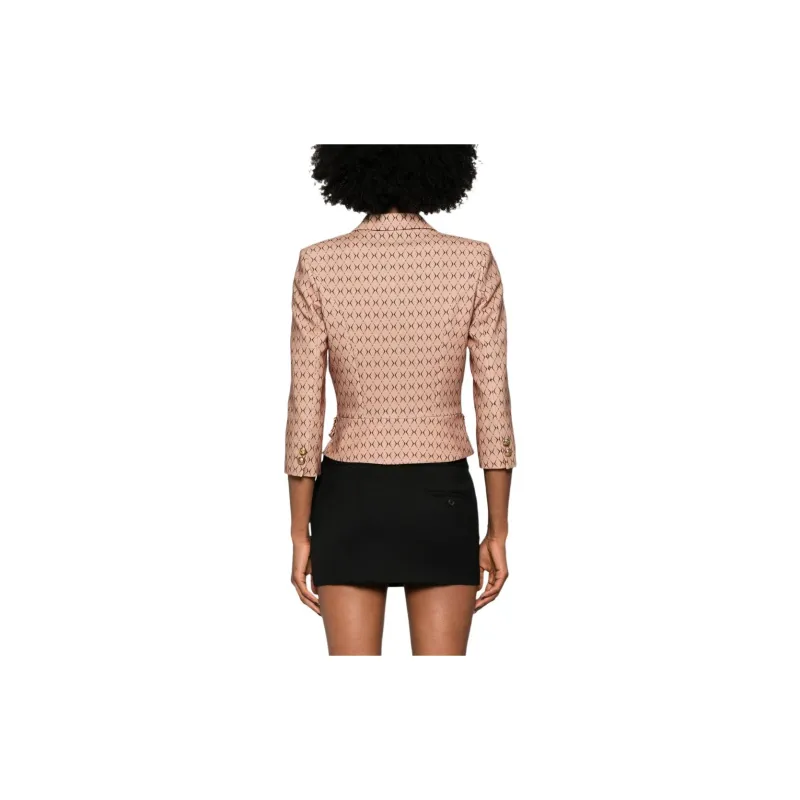 Elisabetta Franchi Diamond Printed Cropped Blazer-2