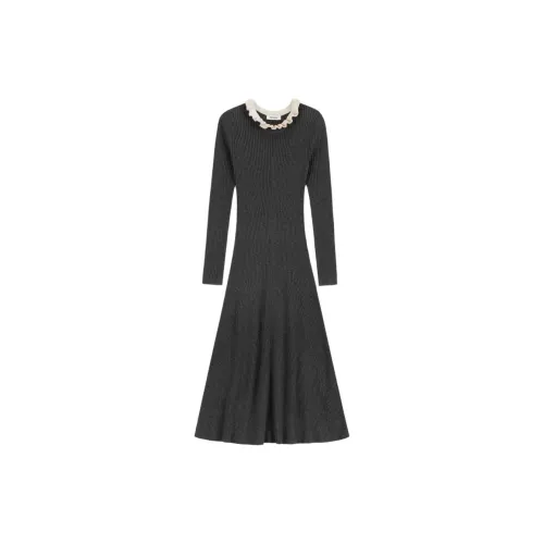 Sandro Long-Sleeved Dresses Women's Dark Gray