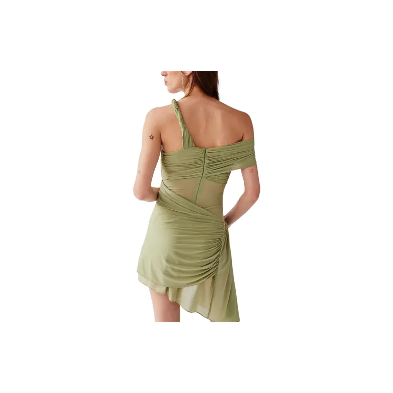 FREE PEOPLE Ronny Kobo Izel Dress Short-Sleeved Dresses Women's Pistachio Green-3
