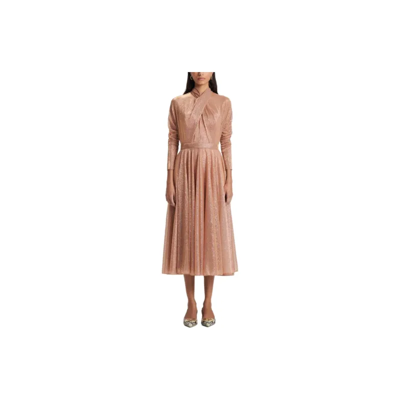 SCANLAN THEODORE Tinsel Dress Long-Sleeved Dresses Women's Tinted Rose/Light Rose-1