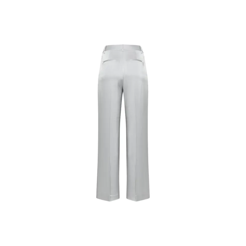 ARITZIA The Effortless Pant' The Effortless PantTM Satin Suit Trouser Women's Chrome Grey-1