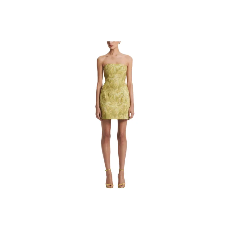 SCANLAN THEODORE Tinsel Linen Dress Sleeveless Dress Women's Lime/Lime Green-1
