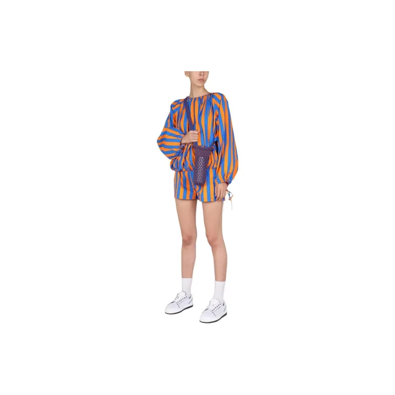Sunnei Striped Printed Puff Sleeved Blouse-1