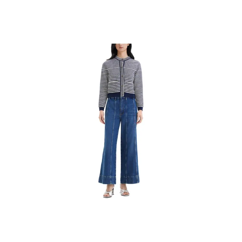 FRAME Seamed High rise Wide leg Jeans-1