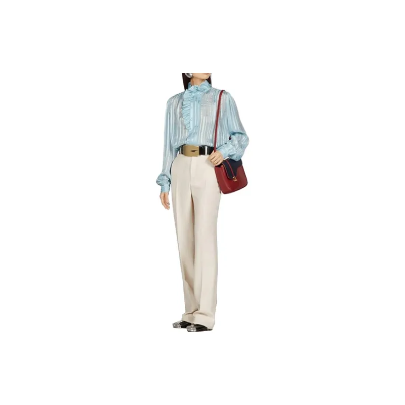 GUCCI Shirts Women's Light Blue-3