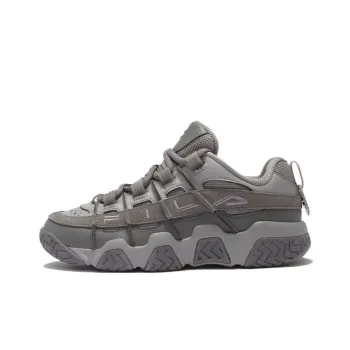 FILA FUSION BARRICADE Puffy Shoes Anti-Slip Wear-Resistant Low-Top Vintage Basketball Shoes Women's Gray