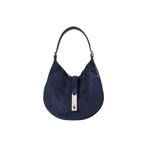 Polo Ralph Lauren Polo ID Leather One Shoulder Handbags Small Size Women's Blue
