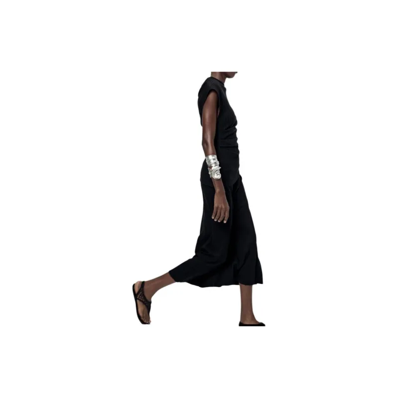 ZARA Tank Tops Women's Black-4