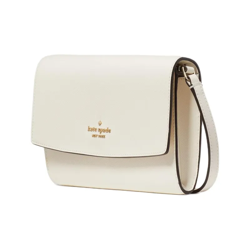 Kate Spade Cross Grain Leather Shoulder Bag, Crossbody Bag Women's White-1