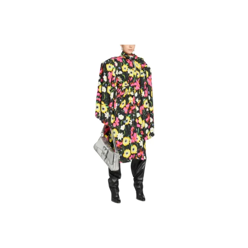 Balenciaga FW22 Long-Sleeved Dresses Loose Fit Style Women's Multicolor-2