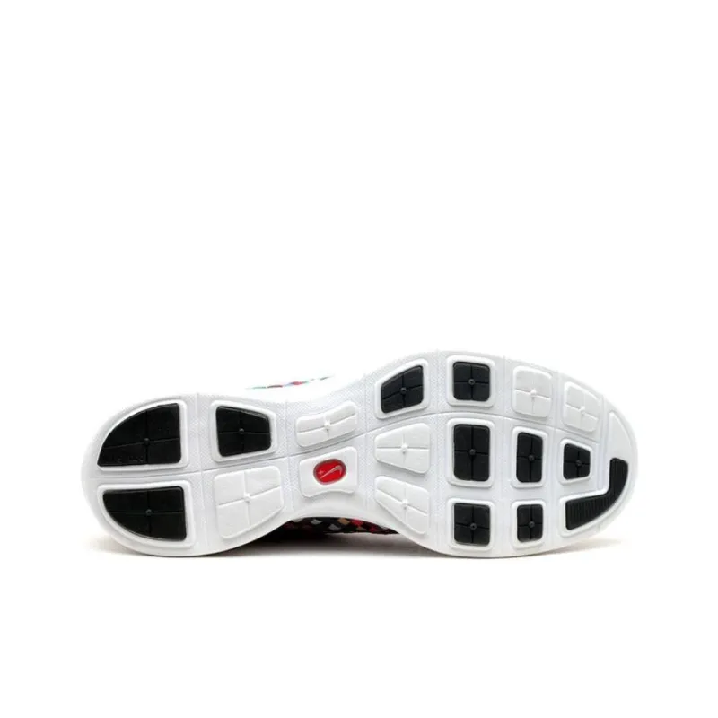 Nike Lunar Chukka Woven Rainbow Wear-resistant And Lightweight Low-Top Running Shoes Unisex White Pink Blue-4