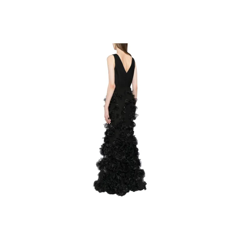 Marchesa Notte Floral-appliqué Tulle Gown-1