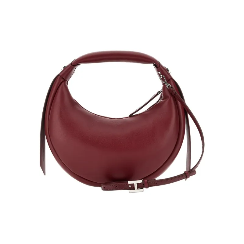 HOGAN Leather Shoulder Bag Crossbody Bag Handbag Medium Size Women's Burgundy-3