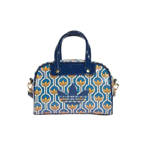 Adidas PU Bowling Bag, Shoulder Bag, Crossbody Bag, Handbag Mini Women's Blue & Yellow