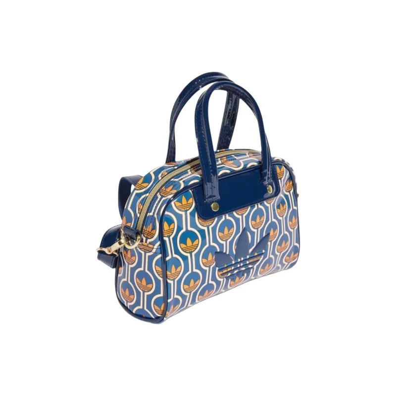 Adidas PU Bowling Bag, Shoulder Bag, Crossbody Bag, Handbag Mini Women's Blue & Yellow-1