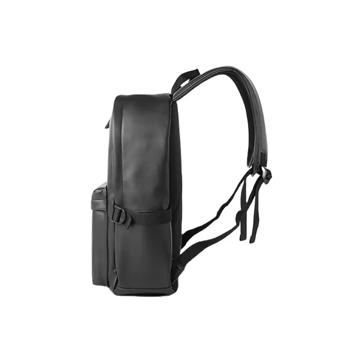 PULUWIRR PVC Men's Backpack Versatile Minimalist Style Storage Business Bag For Men Laptop Regular Unisex Black-2