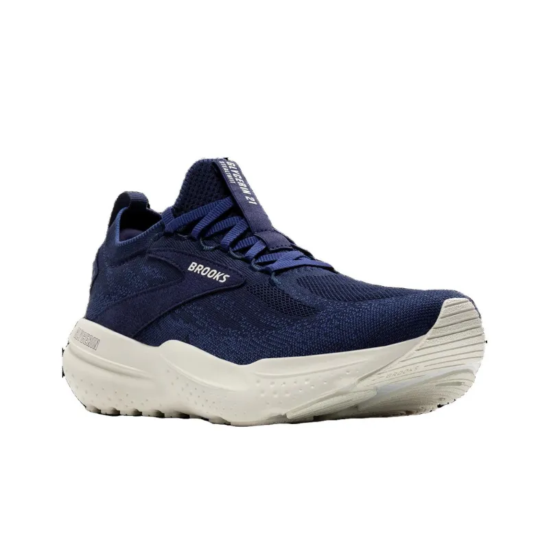 Brooks Anti Slip Wear Resistant Low Top Long Distance Running Running Shoes Men's Dark Blue-4