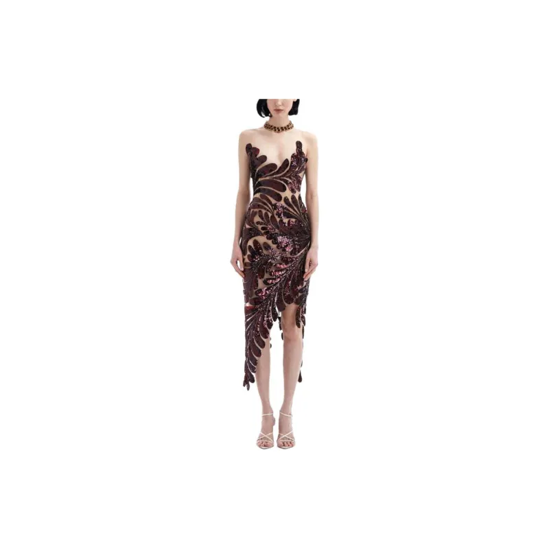 Oscar De La Renta Fern Sequin-embellished Midi Dress-1
