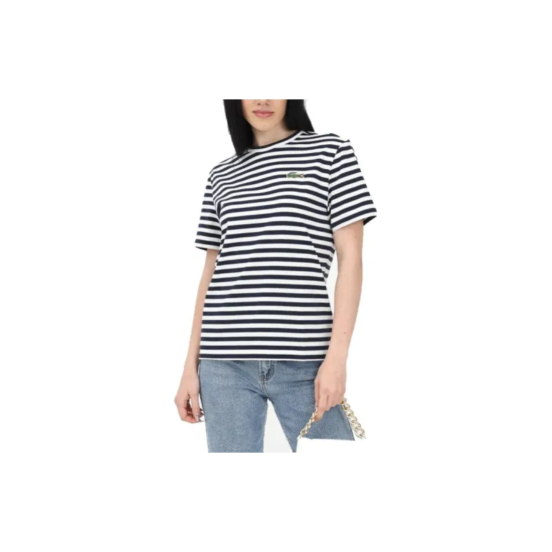 LACOSTE T Shirts Women's Black/White-4