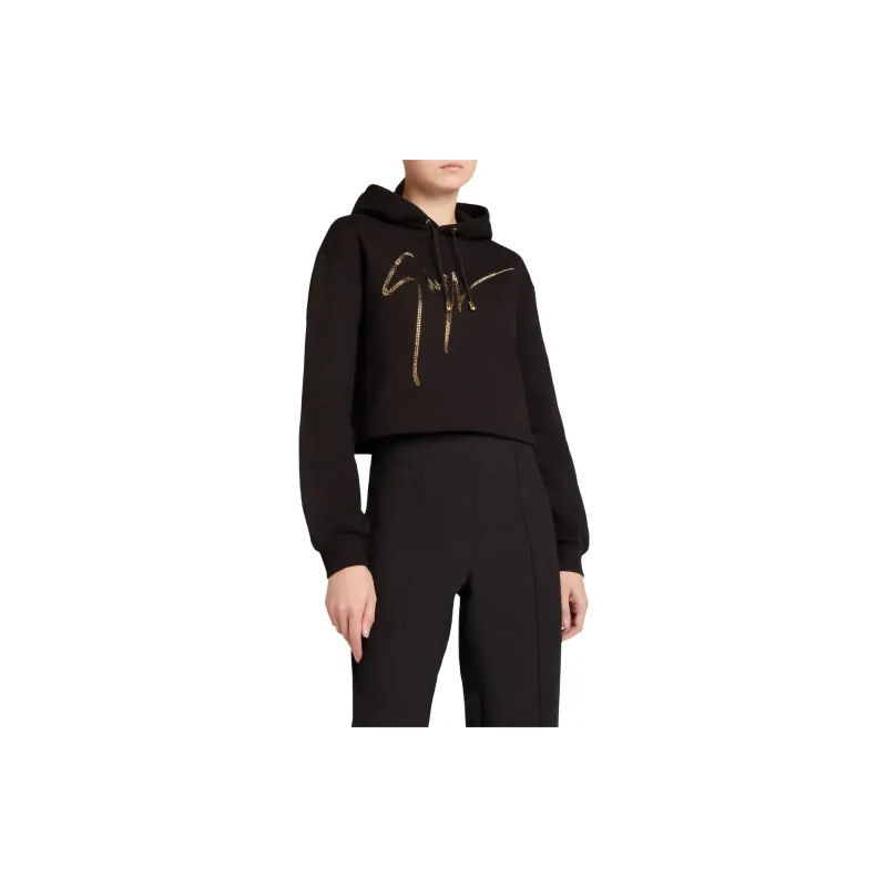 Giuseppe Zanotti Mailena Crystal logo Hoodie-3