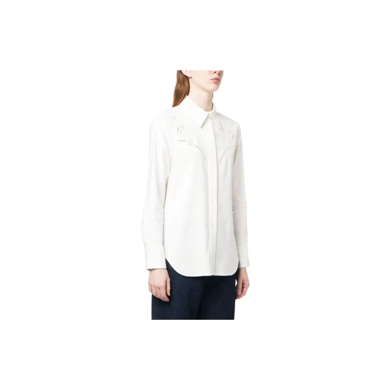 Chloé Lace Detailed Long Sleeved Shirt-3