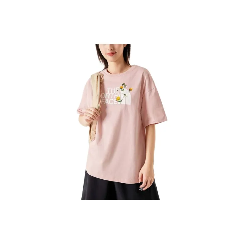 THE NORTH FACE Drop Shoulder Sleeve T Shirt Women's Mist Pink-3