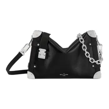 LOUIS VUITTON Cow Leather Shoulder Bag Crossbody Bag Medium Size Women's Black