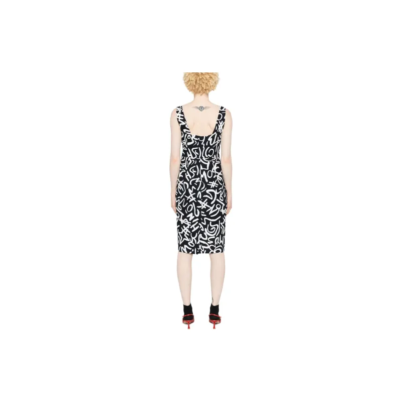 MOSCHINO Scribble print Midi Dress-2