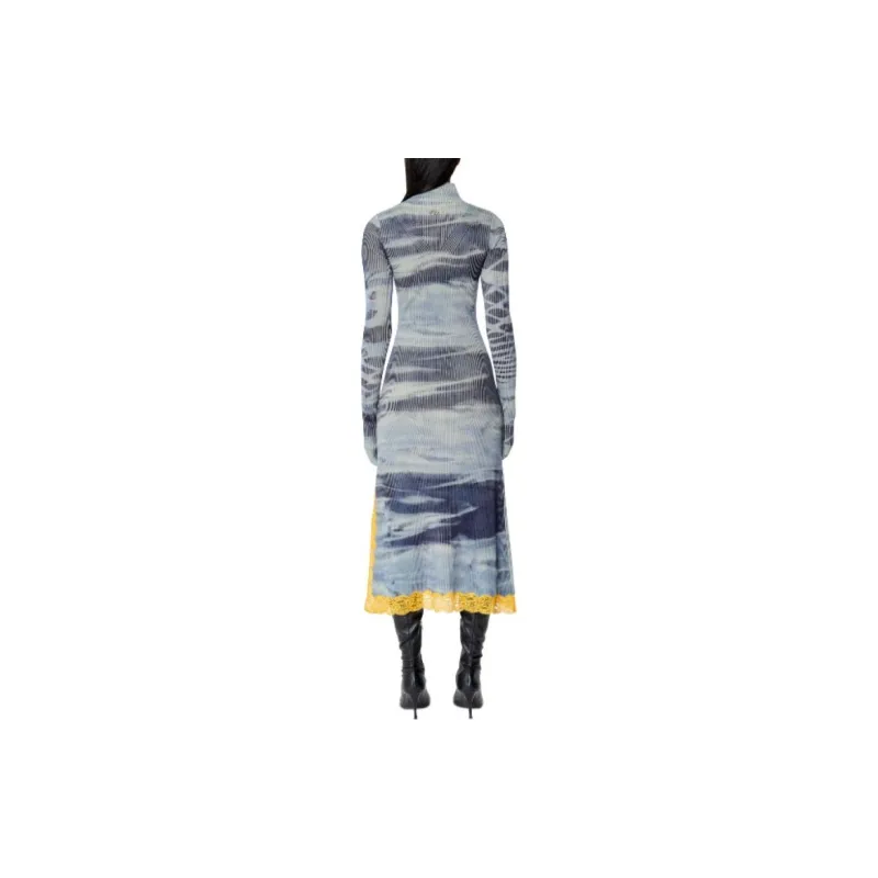 DIESEL Long-Sleeved Dresses Women's Gray Blue-2