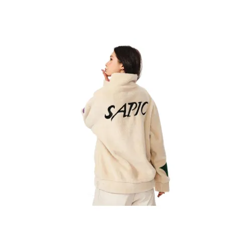 SAPIC OFFICIAL Velvet-feel Coat Women's Apricot